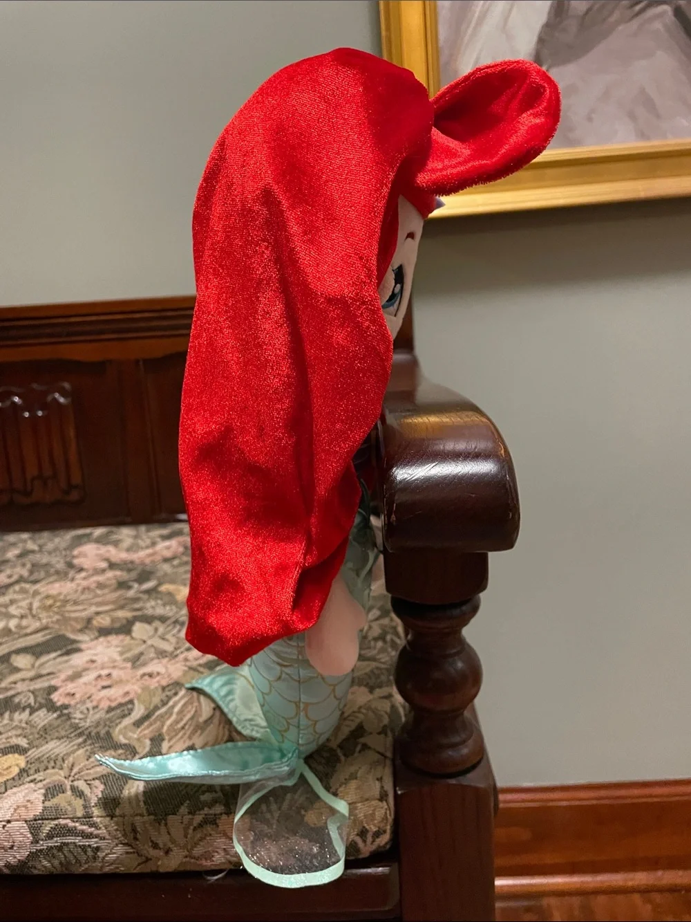 Disney Ariel Plush Doll - Red Hair, Purple Top, Mint Tail